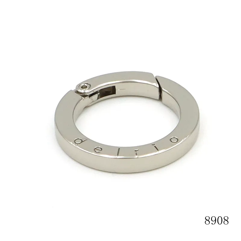 Borsetta accessori Hardware Logo personalizzato inciso nichel anello cancello a molla per la borsa cinturino