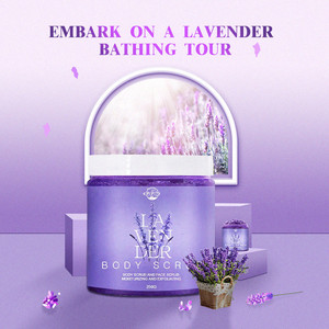 Logo personnalisé Gommage à la lavande Vente en gros Gommage blanchissant pour le corps Marque privée Exfoliant violet Gommage pour le corps Fournisseur - Product Image 2