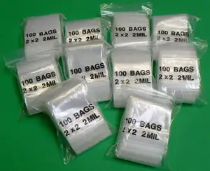 100PCS Poly Bags Mil Clear Reclosable PE Zip Plastic X 1.5 (100pcs) 2 LDPE Small Zip lock Baggies