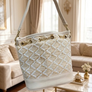 Luxury Gold Embossed Bucket <strong>Bag</strong> for Women Designer <strong>Drawstring</strong> Handbag with Detachable Shoulder Strap <strong>Makeup</strong> <strong>Bag</strong> - Product Image 4