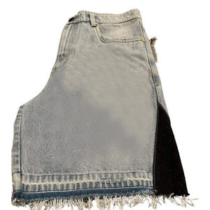 Özel Tasarım Moda Trend Yaz Y2K Modası Retro Eskitme Kot Orta Bel <span class=keywords><strong>Denim</strong></span> Şort Yıkanmış Kısa Kot Pantolon - Product Image 3