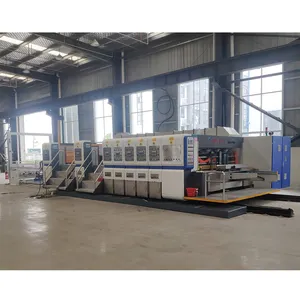 HS Automatic flexo printing slotting die cutting 4 color carton box maker forming machine printer slotter die cutter stacker