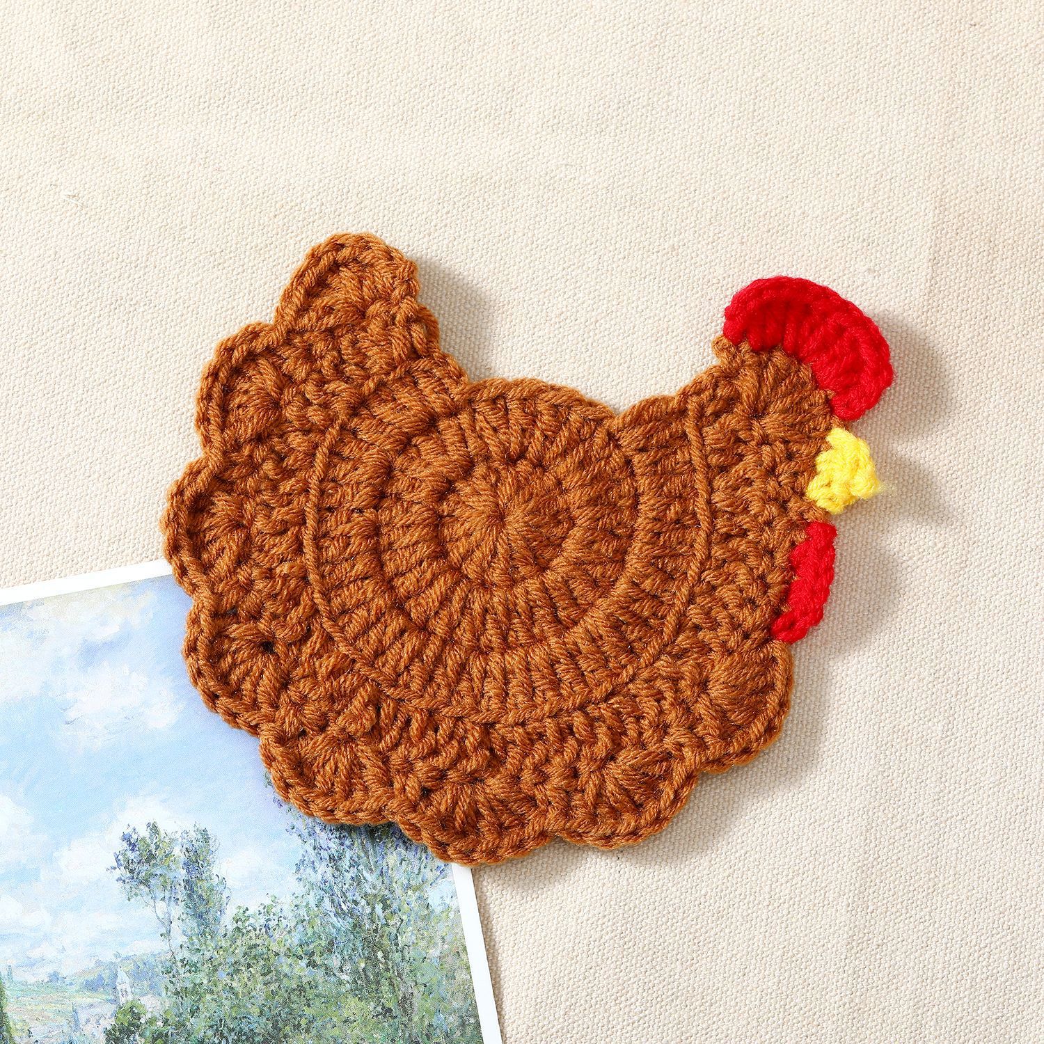 Dessous de verre Gugu poulet brun foncé