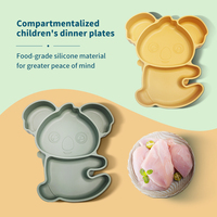 Sortie d'usine personnalisable sans BPA Koala assiette pour bébé enfant en bas âge Silicone ventouse assiette pour bébé en Silicone