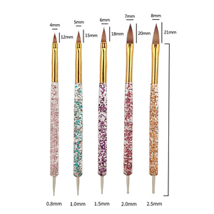 Chuyên Nghiệp 5-Mảnh Móng Tay Nghệ Thuật Bút Thiết Lập Sang Trọng Đôi Đầu & Pha Lê Dập Nổi Bút Bàn Chải Mềm Cho Vẻ Đẹp Sử Dụng - Product Image 6