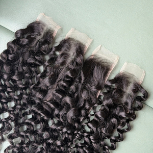 Vente en gros de cheveux humains brésiliens vierges 100% naturels, closure HD 2x6 à ondulations naturelles, 14-20 pouces, couleur naturelle - Product Image 5