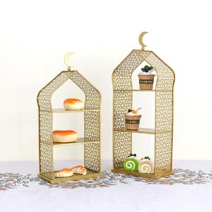 Décoration de table islamique pour le <span class=keywords><strong>Ramadan</strong></span>, étagères à fruits, à gâteaux et à nourriture, forme de mosquée, support à gâteaux en métal, décoration du <span class=keywords><strong>Ramadan</strong></span> - Product Image 2