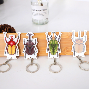 Top qualité logo personnalisé imprimé dessin animé insecte coléoptère porte-clés en acrylique - Product Image 3