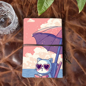 A6 Notepad regalo elegante per i professionisti per aiutare con le loro esigenze di lavoro con il gatto <span class=keywords><strong>mare</strong></span> ombrellone libro stampato sul C - Product Image 3