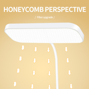 <span class=keywords><strong>Lampe</strong></span> de bureau moderne à piles rechargeable 800mA Affichage de la température à LED tricolore Support multifonctionnel pour stylo d'étude - Product Image 4