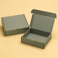 Caja de Regalo de Lujo Verde Mate con Borde Dorado, con Relieve de Abanico, Acolchada con Esponja, Hecha con Materiales Reciclados, para Envíos, Cuidado de la Piel, Cosméticos, Pequeña