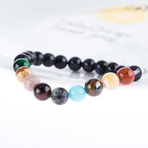 Venta caliente elástico Piedra Natural lava cuentas brazalete noche estrella galaxia <span class=keywords><strong>pulsera</strong></span> ocho cuentas planetarias <span class=keywords><strong>pulsera</strong></span> - Product Image 6