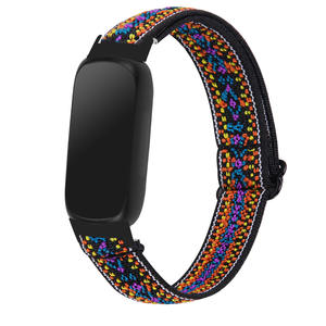 <span class=keywords><strong>Montre</strong></span>-bracelet intelligente pour femmes 12mm Straps pour <span class=keywords><strong>Fitbit</strong></span> Inspire 3 Sport Nylon Elastic Basketweave Watch Band - Product Image 1