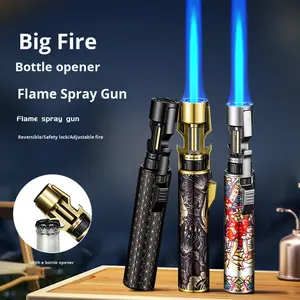 <span class=keywords><strong>TikTok</strong></span>, nuevo modelo, abridor de vino clásico, PISTOLA DE PULVERIZACIÓN de fuego para barbacoa de mano, encendedor de llama azul inflable para el hogar de alta temperatura, Metal - Product Image 5