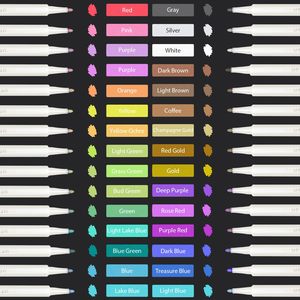 Marcadores Metálicos NOVISON, 30 Colores Surtidos, con Brillo Suave, para Pintar, Hacer Tarjetas, Felicitaciones de Cumpleaños - Product Image 4