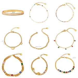 Bracelet classique en acier inoxydable avec motif géométrique et zircon noir en or 18 carats pour anniversaire - Product Image 5