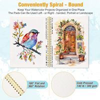 Carnet de coloriage personnalisé imprimé, bloc de papier aquarelle, journal de coloriage et carnet de croquis à spirale avec pages détachables pour adultes et enfants