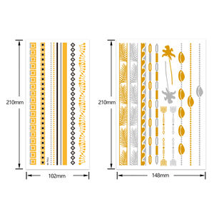 Shinein Flash oro pulsera tatuajes pegatinas Sexy <span class=keywords><strong>brazo</strong></span> cuerpo metálico temporal Cosplay pelo decoración impresión tatuaje - Product Image 2