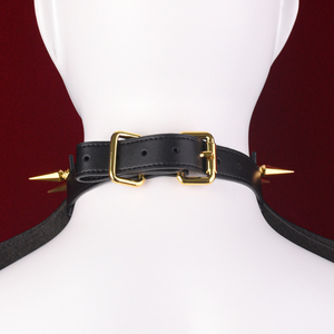 천사 날개 수제 BDSM 가죽 칼라 금속 스파이크 펑크 초커 제출 롤 플레이 성인 고스 목걸이 액세서리 - Product Image 3