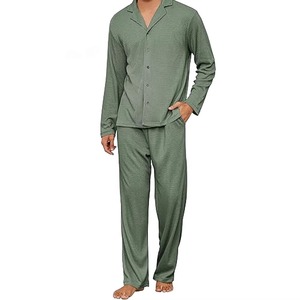 Bamboo Men's Sleepwear 100% Cotton Pajama Sets Breathable Full Season <b>Pyjama</b> Mens Homewear Casual Bamboo Pajamas <b>For</b> Men - Product Image 1