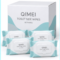 Lingettes pour toilettes OEM, 40 lingettes, emballage à couvercle rabattable, marque privée