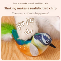 Jouet sonore interactif pour chat, simulation d'oiseau, bâton de détoxification auto-activé, jouet stimulant l'endurance pour chaton, fournitures pour chats