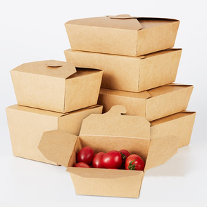 96oz #4 2700ml kraft food takeaway box paper container coffee to go