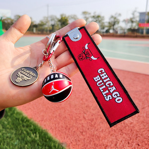 Llavero Bordado <span class=keywords><strong>de</strong></span> Doble Cara con el Logotipo <span class=keywords><strong>de</strong></span> los Equipos <span class=keywords><strong>de</strong></span> Baloncesto Lakers y Warriors, con Diseño Creativo y Cultural - Product Image 1