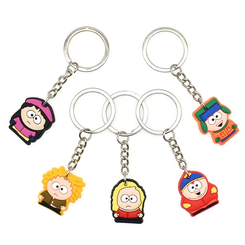 Wholesale PVC Keychain European and American Animation South Park Characters Metal Anime Alloy Keychain