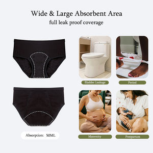 LYNMISS 5 couches réutilisables lavables sous-vêtements d'incontinence taille haute femme contrôle de la vessie femme <span class=keywords><strong>culotte</strong></span> d'incontinence <span class=keywords><strong>urinaire</strong></span> - Product Image 5