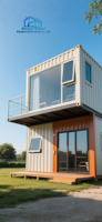 Maison conteneur préfabriquée en acier robuste ZN, résidence modulaire anti-vent stable pour séjour en gîte