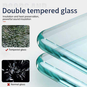 Desain Modern kaca Tempered dan paduan Aluminium Toko geser pintu depan pintu-E Aluminium mengkilap kisi pintu geser - Product Image 3