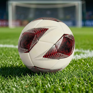 Balón de Fútbol con Patrón Estrellado Blanco, Rojo y Negro para Entrenamiento y Partido - Product Image 4