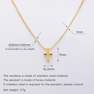 Delicado Collar con Colgante de Cruz Simple para Mujer, Chapado en Oro de 18K, Acero Inoxidable, Joyería Cristiana Minimalista para Uso Diario, Regalo - Product Image 2