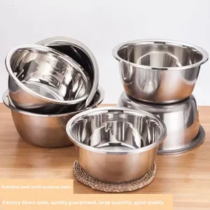 Yolecen Lớn Dày Thép Không Gỉ Lưu Vực Cho Nhà Bếp Sử Dụng Mặt Cơ Thể Rửa Trộn Bột Nhỏ Lớn Lớn Lớn Cạnh Bền Bát Cho - Product Image 5