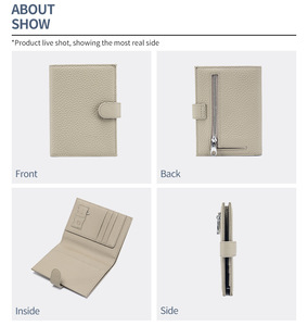 Porte-passeport en cuir véritable de qualité supérieure couverture Rfid voyage portefeuille cartes protecteur avec fente pour <span class=keywords><strong>carte</strong></span> SIM SD sac à fermeture éclair - Product Image 2