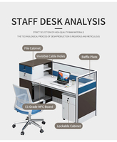 Meubles de bureau en bois au prix d'usine, table de personnel, poste de travail de bureau en cubique avec tiroir, bureaux de bureau pour 2 à 3 personnes