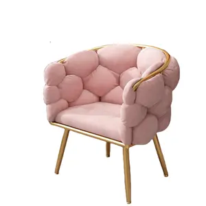 Divano soffice design creativo poltrona in velluto Nordic leisure nail chair comoda sedia per manicure con schienale