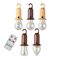 Lampe de camping solaire d'extérieur avec télécommande, chargement USB Type-C, style rétro, lampe décorative de tente avec filament de tungstène