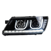 Conjunto de Faros Delanteros con Proyector HID y Luces LED Dobles en Forma de U, Lámpara Modificada Compatible con Dodge Journey 2009-2016 SUV, Piezas de Mejora para Automóviles