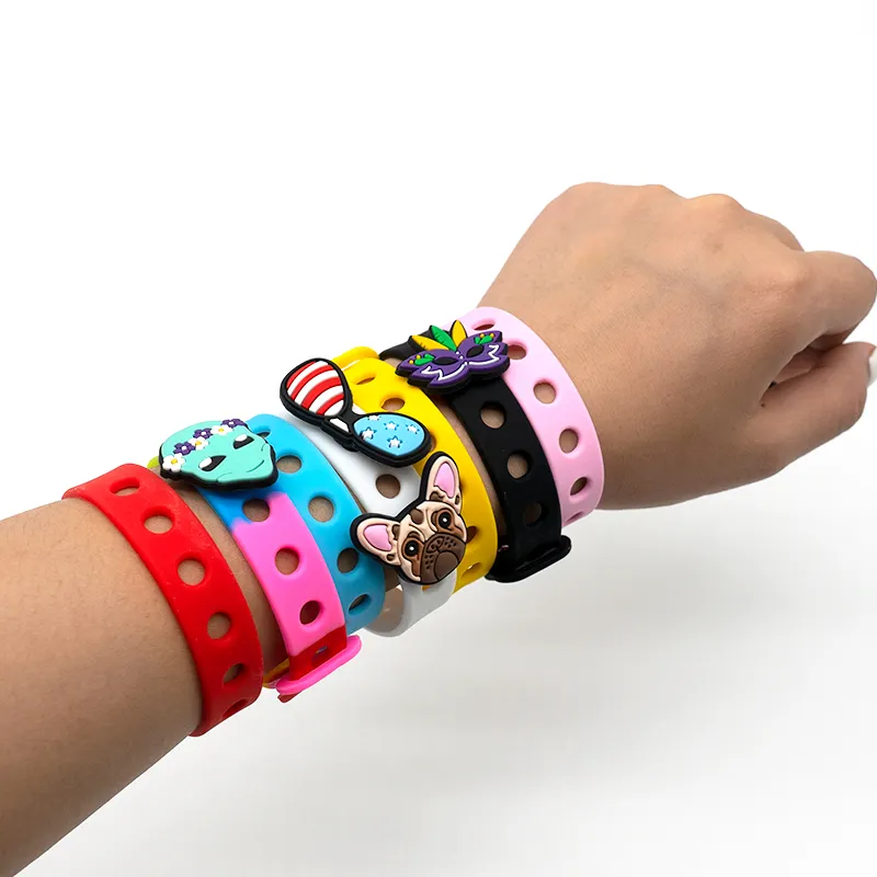 HYBkuaji 21cm personalizzato multicolore morbido braccialetto in silicone silicone braccialetto colorato