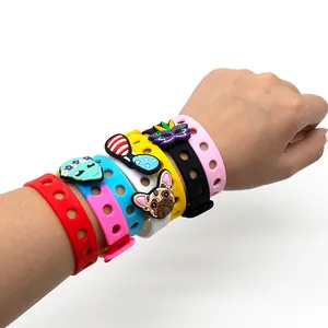 HYBkuaji pulseira de silicone colorida de borracha macia multicolorida personalizada 21 cm