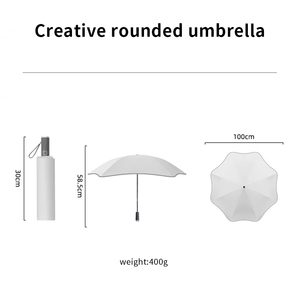 Parapluie émoussé de voyage de protection UV noir compact et résistant portable innovant pour le vent et la pluie - Product Image 6