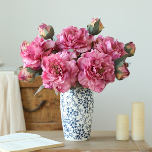 Nouveau <span class=keywords><strong>bouquet</strong></span> <span class=keywords><strong>de</strong></span> fleurs artificielles <span class=keywords><strong>de</strong></span> <span class=keywords><strong>pivoine</strong></span> et <span class=keywords><strong>de</strong></span> rose persane style chinois, <span class=keywords><strong>peinture</strong></span> à l'huile, pour salon, table à manger, mariage, maison - Product Image 4