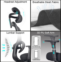 Chaise de bureau exécutive ergonomique pivotante en maille à dossier haut, confortable et moderne, avec support lombaire – Vente en gros directe usine