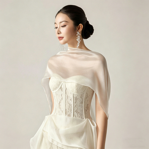 <span class=keywords><strong>Robe</strong></span> de soirée élégante sans bretelles blanche pour femme enceinte, <span class=keywords><strong>robe</strong></span> de soirée en dentelle, <span class=keywords><strong>robe</strong></span> de mariée fourreau florale, peplum en organza, sur mesure OEM - Product Image 5