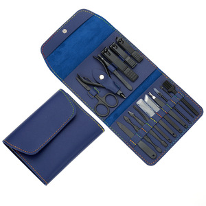 Deko — coupe-ongles professionnel, pour <span class=keywords><strong>manucure</strong></span> <span class=keywords><strong>et</strong></span> <span class=keywords><strong>pédicure</strong></span>, en acier inoxydable, ensemble cadeau avec étui en cuir, 16 pièces - Product Image 2
