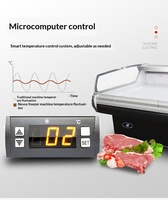 Vitrine Réfrigérée Commerciale Personnalisable pour Viande Fraîche, en Acier Inoxydable, à Refroidissement par Air, avec Contrôle Numérique, pour la Conservation de la Fraîcheur