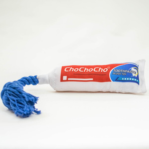 Jouet en peluche ChoChoCho en forme de dentifrice avec nœud en corde pour chiens, jouet interactif pour animaux de compagnie - Product Image 1