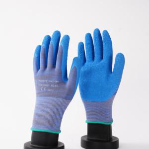 Forro de algodón de calibre 10, guantes de trabajo con acabado arrugado recubierto de Latec - Product Image 5